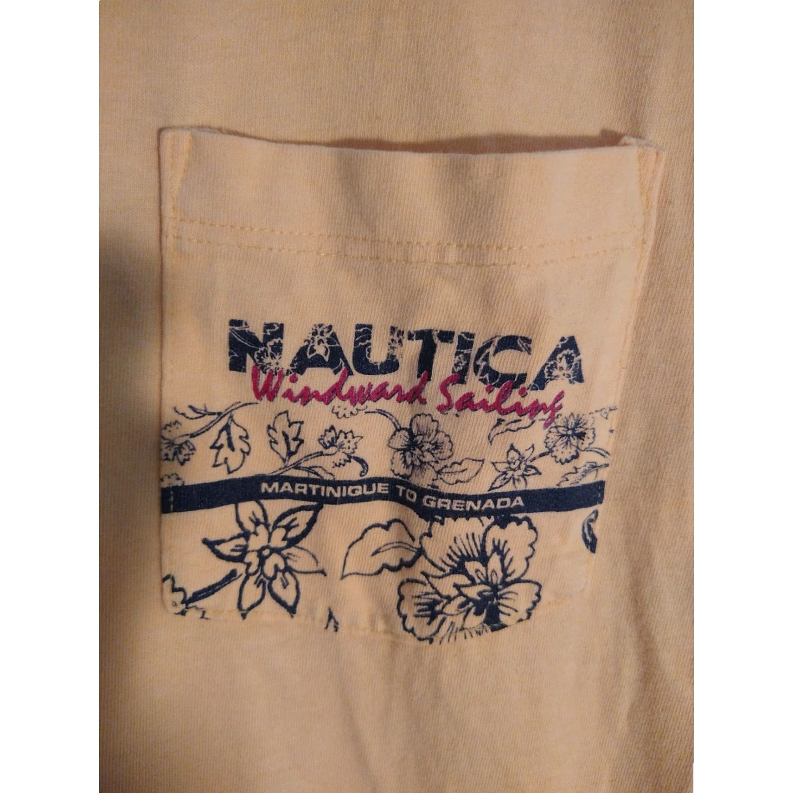 Nautica VINTAGE Nautica Windward Sailing Martinique To Grenada Made In USA Size M grail Shirt Yellow 1990s Mens Size US M / EU 48-50 / 2 - 2 Thumbnail