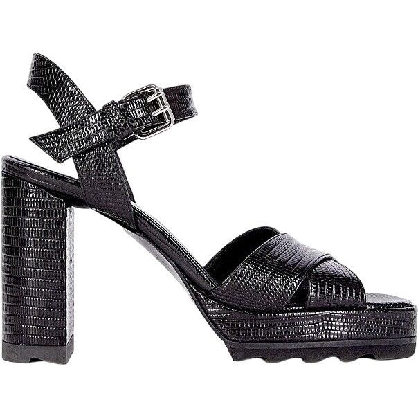 The Kooples Kooples Black Leather Platform Sandals Adjustable Buckle Str Size US 7 / IT 37 - 2 Thumbnail