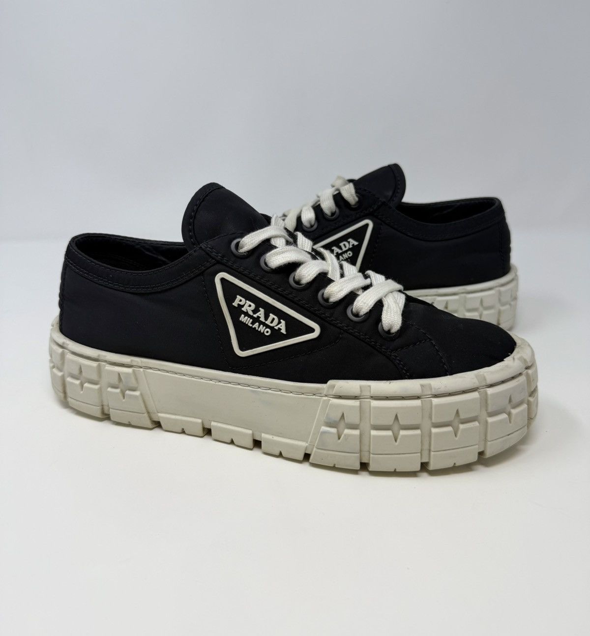 Prada Prada Double Wheel Re-Nylon Sneaker Size US 9.5 / IT 39.5 - 1 Thumbnail