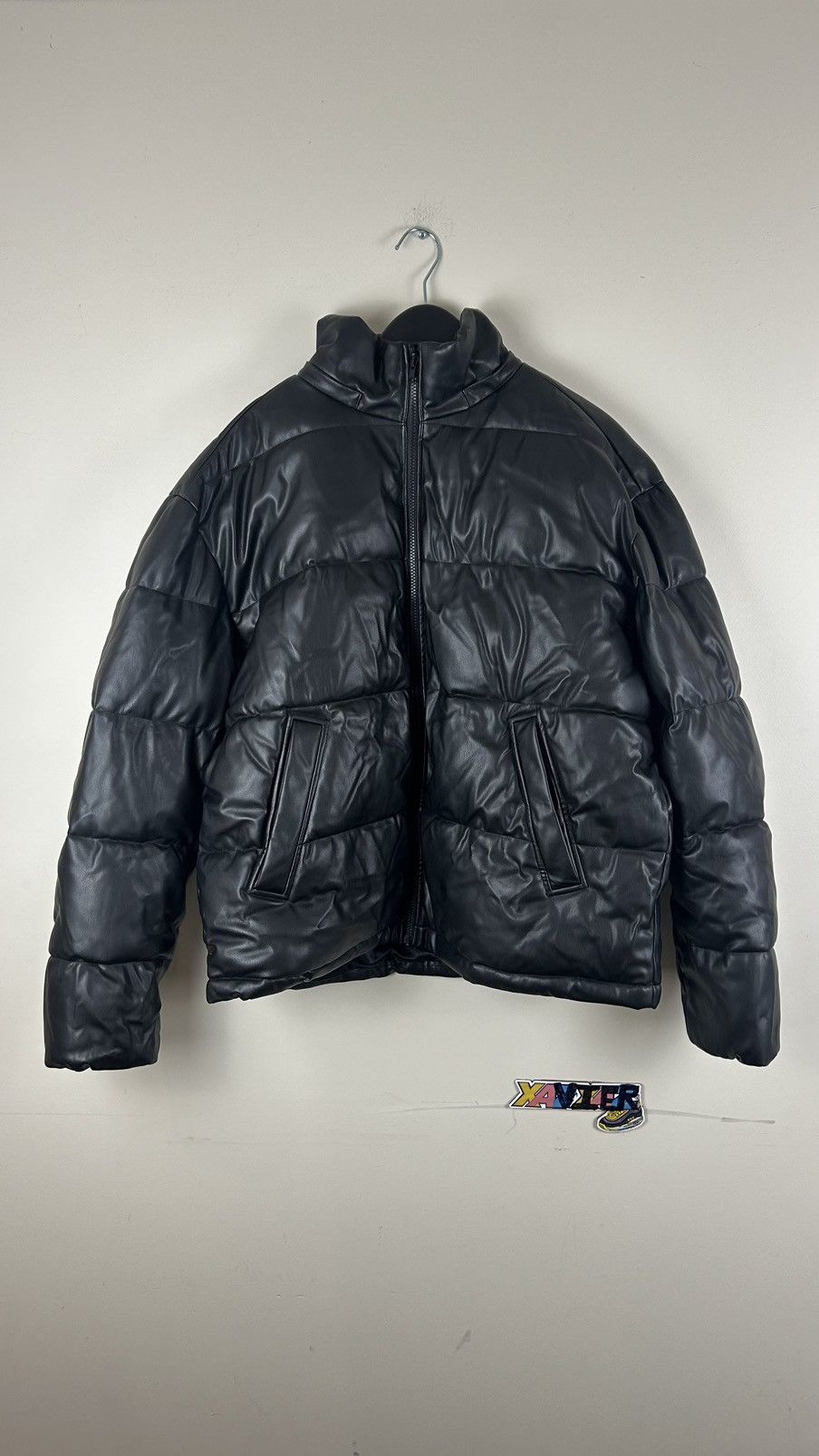 Black Leather jacket medium men (XL women)
