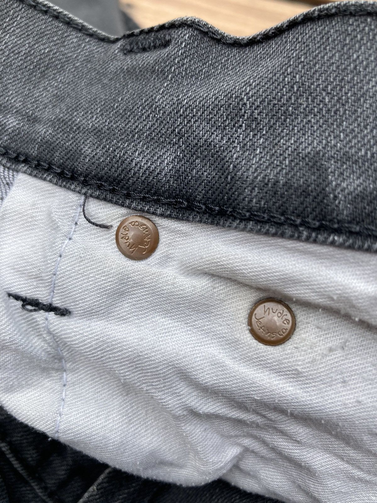 Nudie Jeans Distressed Nudie Grim Tim Broken Black Jeans Size US 32 / EU 48 - 13 Thumbnail