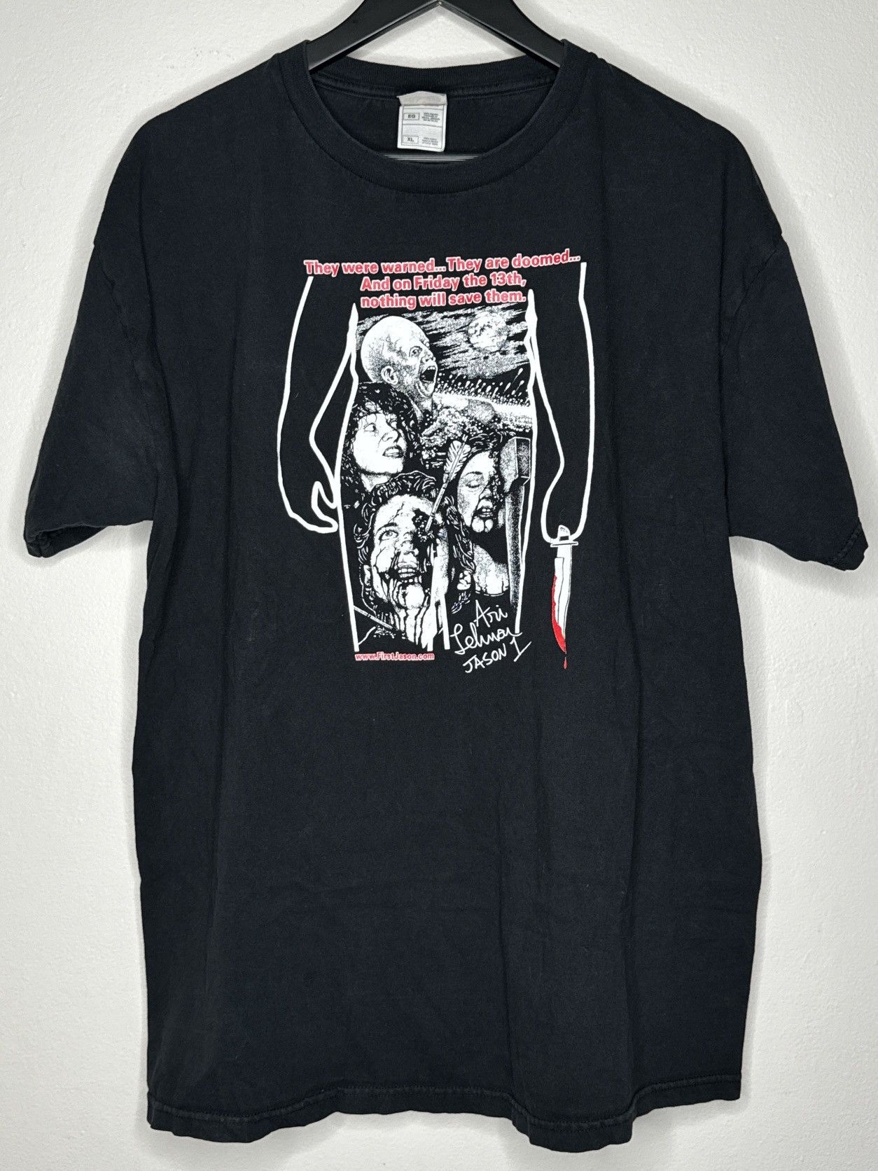 Vintage Vintage Y2K Friday The 13th They Were Warned T Shirt Size US XL / EU 56 / 4 - 1 Thumbnail