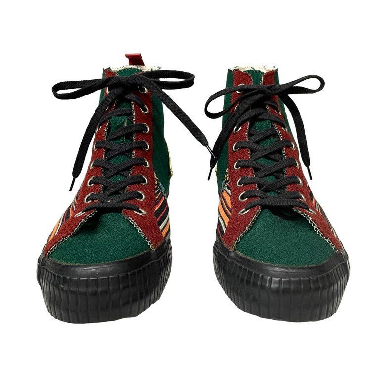 Yohji Yamamoto Yohji Yamamoto 95AW Wool Leather Patchwork High-Top Sneakers Size US 11.5 / EU 44-45 - 2 Thumbnail