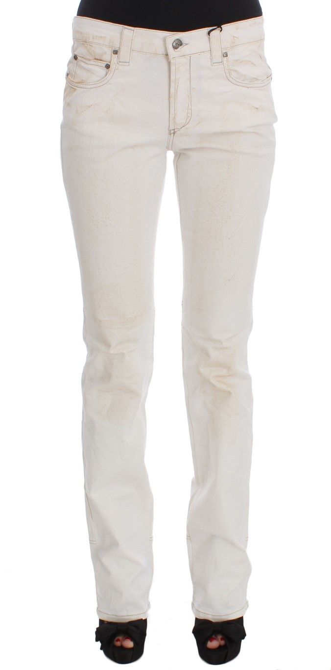 Costume National Chic White Slim Fit Designer Women's Jeans Size 26" / US 2 / IT 38 - 1 Thumbnail