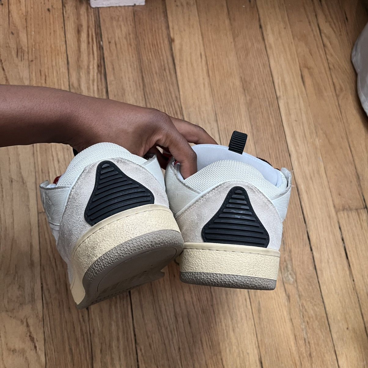 LANVIN LEATHER CURB SNEAKERS