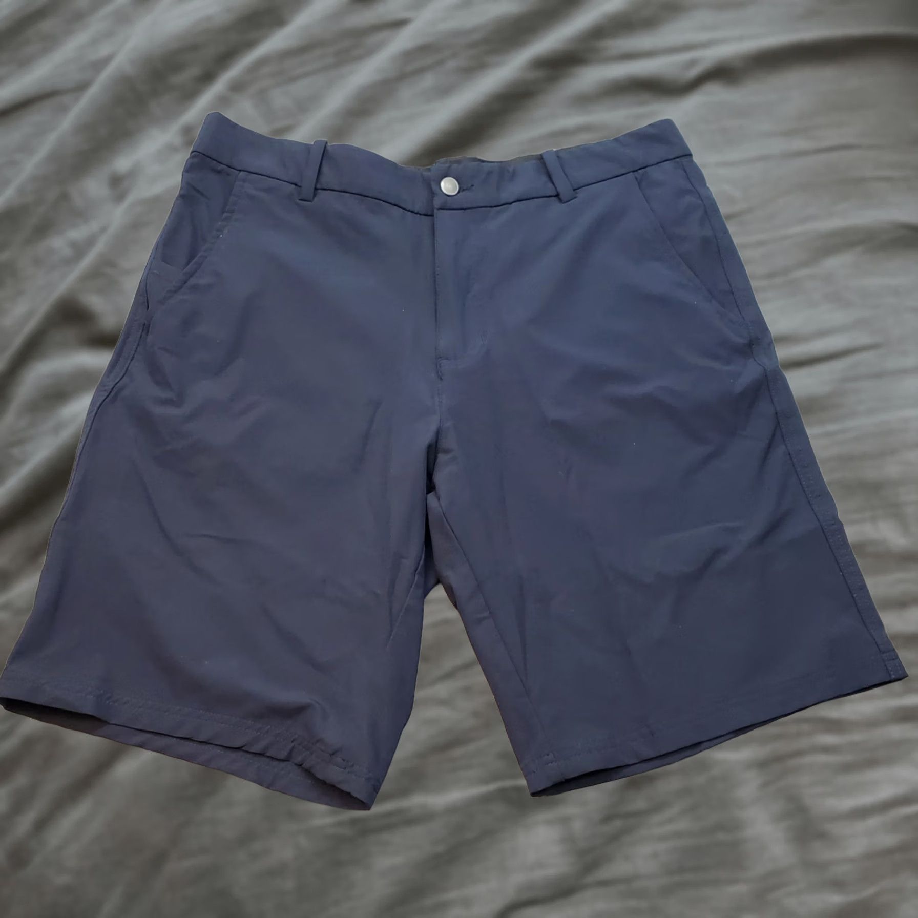 Vintage Crivit Shorts Mens 34 Navy Casual Flat Front Stretch Pockets Belt Loops Size US 34 / EU 50 - 1 Thumbnail