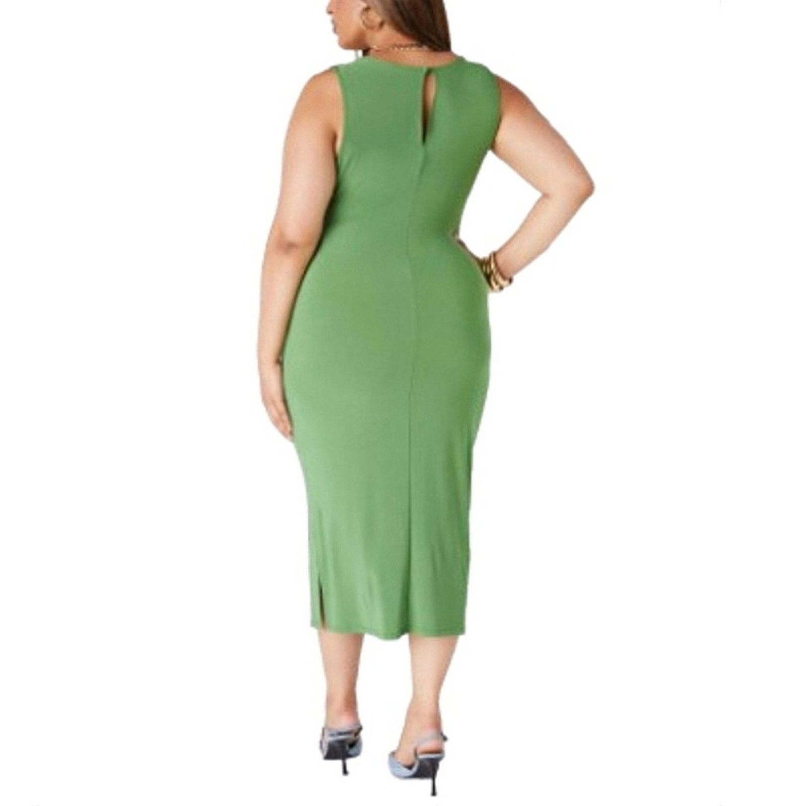 Other CLOVER GREEN ☆ TWIST FRONT ☆ SLEEVELESS MIDI DRESS 4x ☆ NWT Size 4XL / US 24-26 - 5 Thumbnail