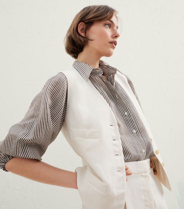 Brunello Cucinelli Jacket in White Size XXL / US 16-18 / IT 52-54 - 4 Thumbnail