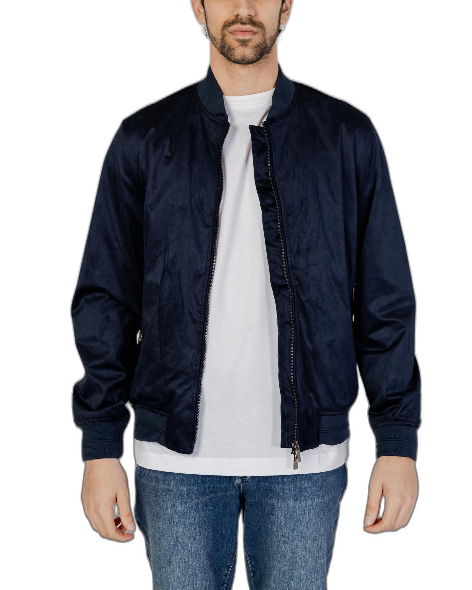 image of Hamaki Ho Zip Jacket With Long Sleeves And Polyester Material in Blue, Men's (Size XL)