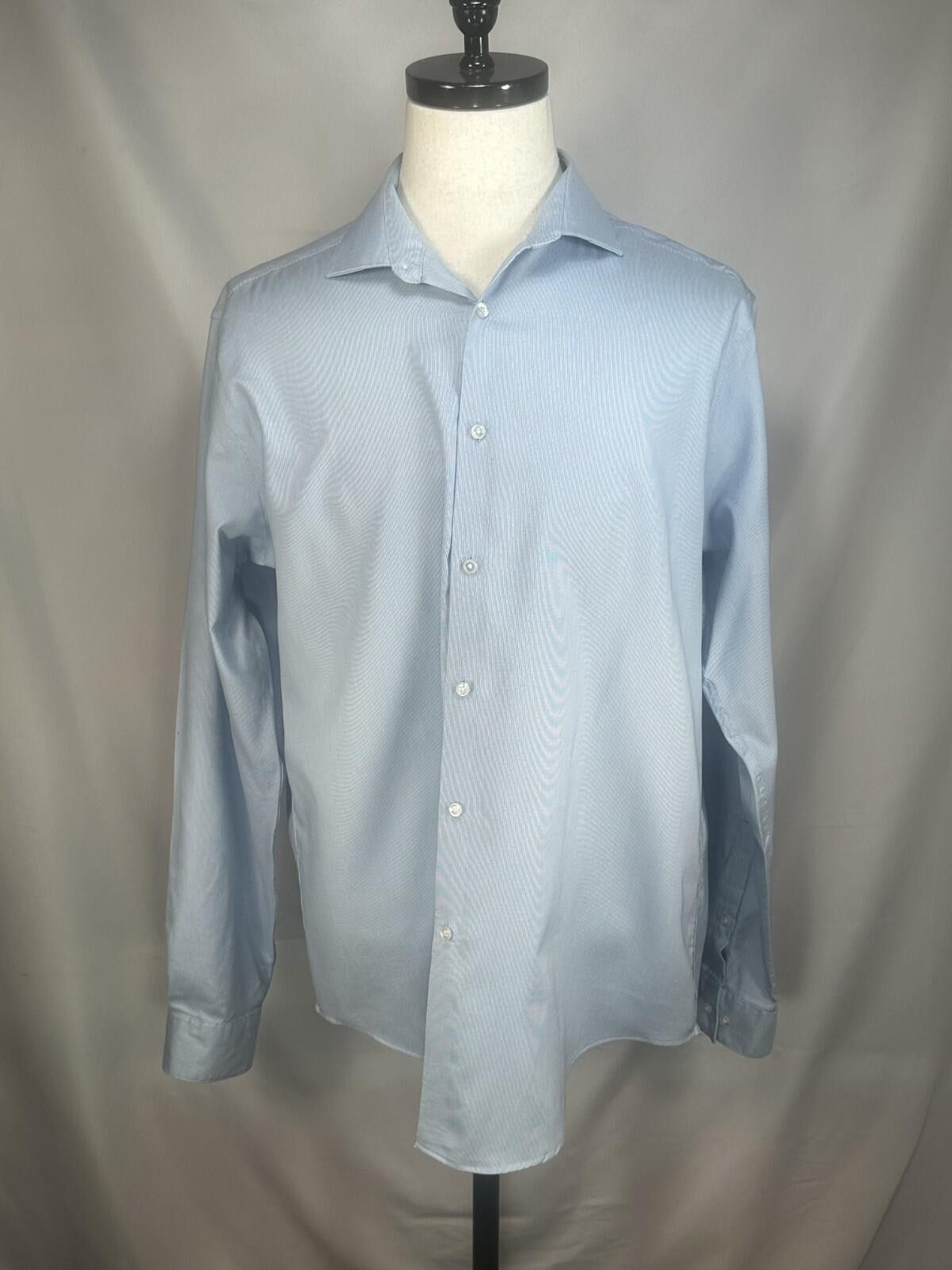 Calvin Klein Calvin Klein Slim Performance Non-Iron Button Up Blue Men XL Size 44R - 1 Thumbnail