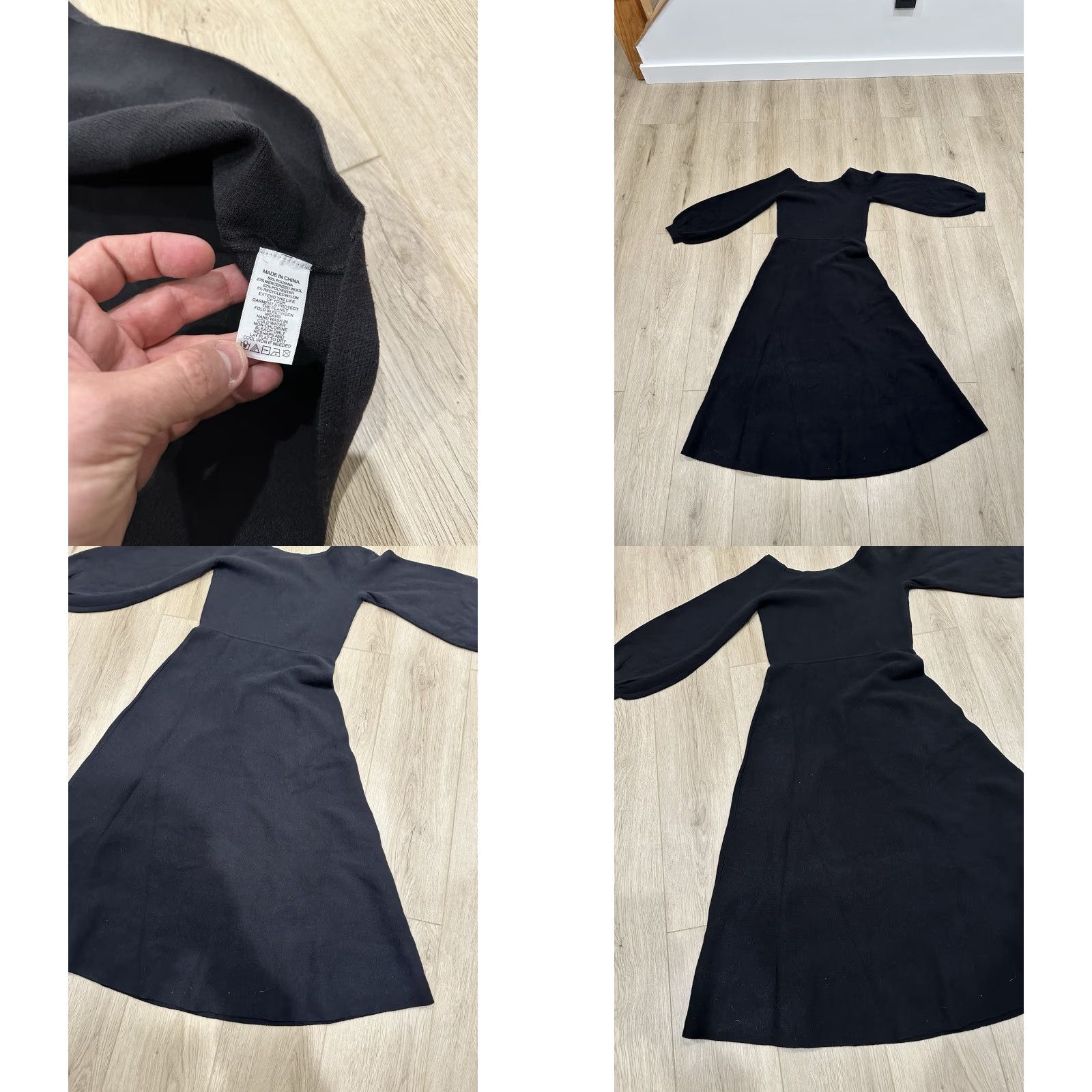 Vintage Hill House NWT Dress Black Sweater Knit Midi Long Sleeve Elegant Medium Size M / US 6-8 / IT 42-44 - 9 Thumbnail