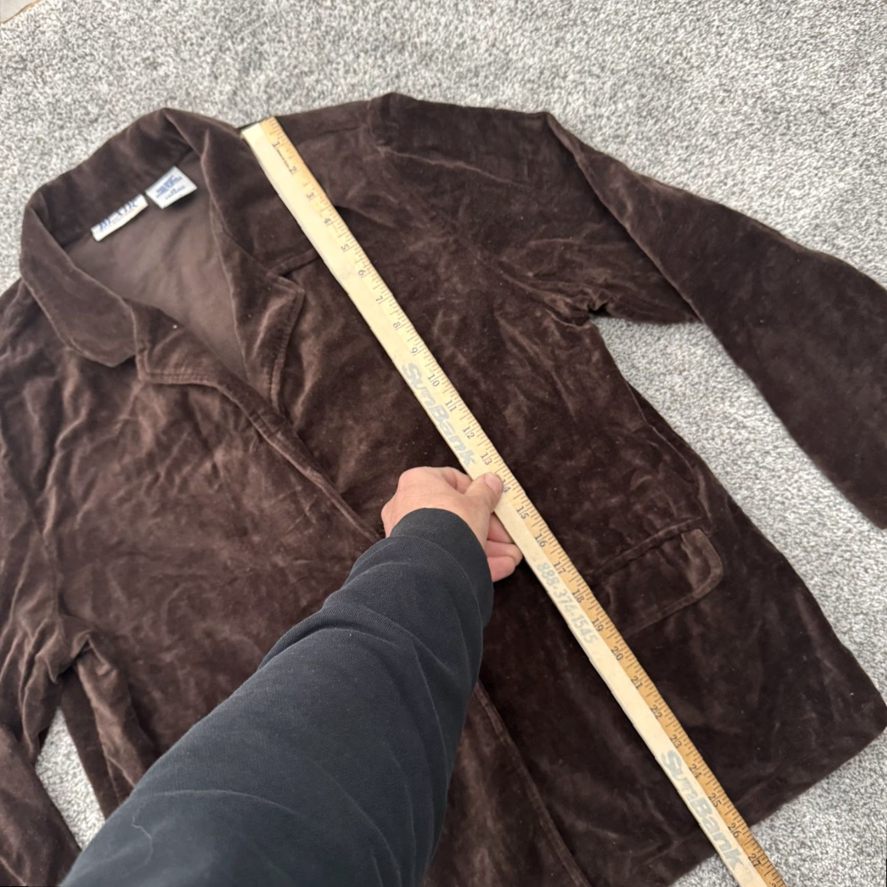 Blair VINTAGE Blair Blazer Jacket Women Sz 14 Velour Lagenlook Shoulder Pads 90s Brown Size XL / US 12-14 / IT 48-50 - 2 Thumbnail