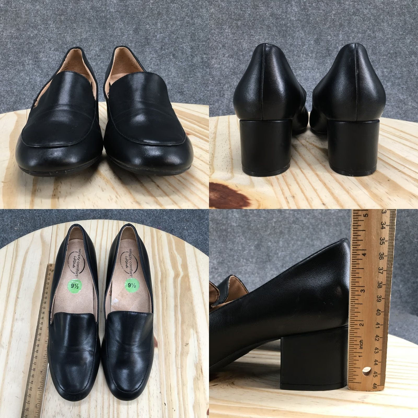 Vintage LifeStride Heels Women Black Trixie Pump Slip On Faux Leather Casual Mid Heel 9.5M Size US 10 / IT 40 - 8 Thumbnail
