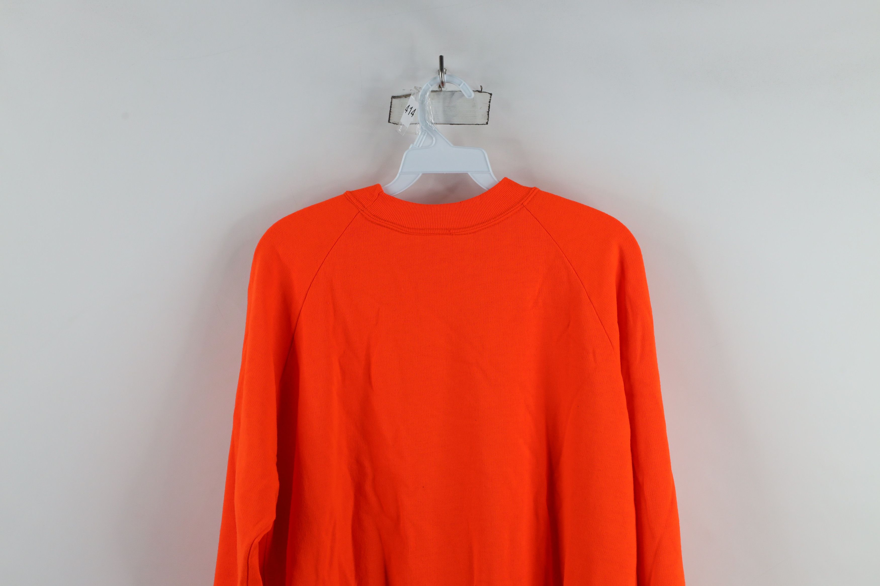 Vintage Vintage 80s 90s Streetwear Blank Sweatshirt Blaze Orange Size US XL / EU 56 / 4 - 11 Thumbnail