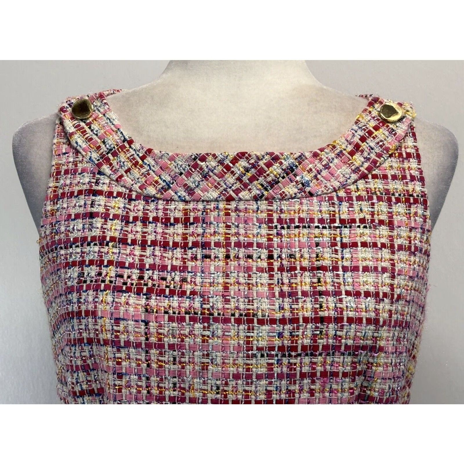 Talbots Talbots Women's Sleeveless Tweed Dress Jumper Size 4, Preppy Classic Sheath, Knee Length, Multicolor Size S / US 4 / IT 40 - 5 Thumbnail