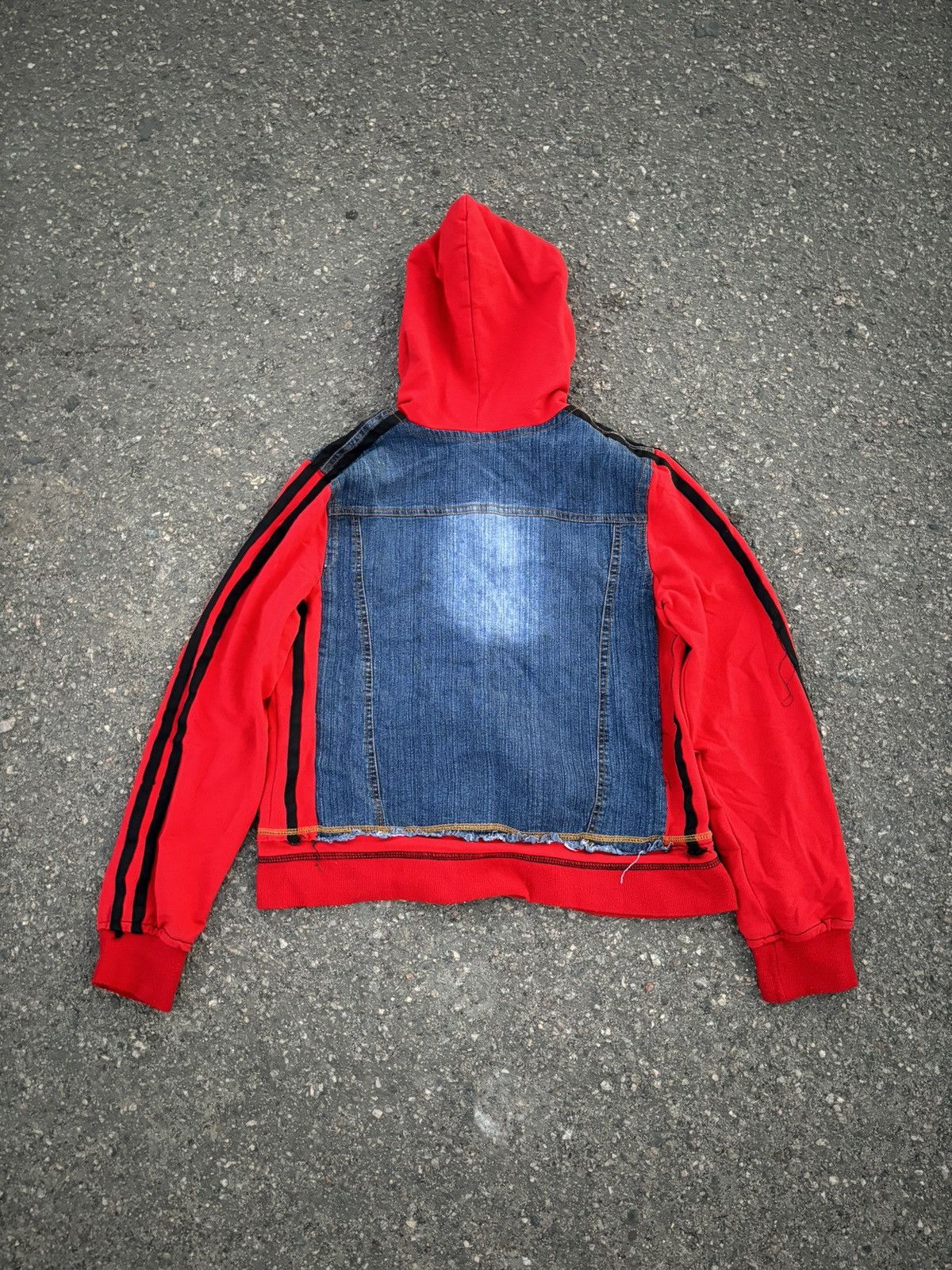 Vintage Vintage Y2K Denim cotton zip up stripe hoodie Size S / US 4 / IT 40 - 5 Thumbnail