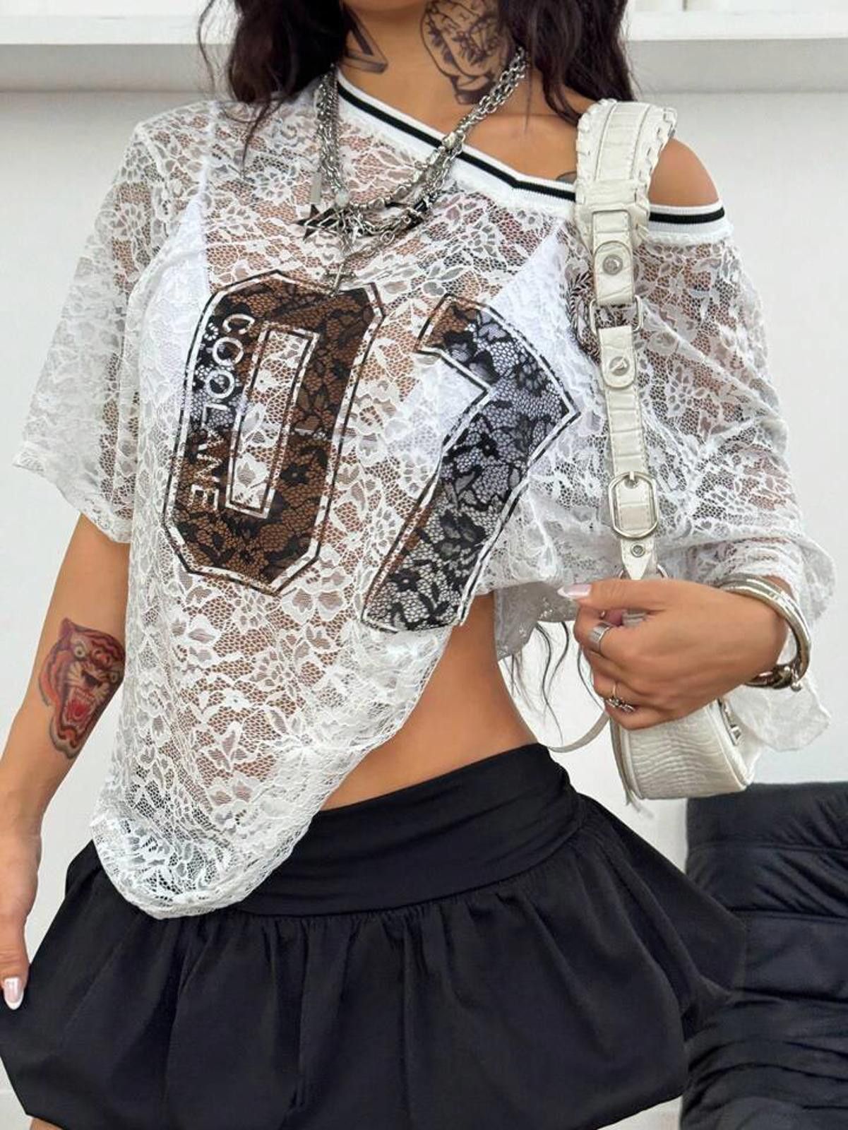 Other 07 Coolane Lace Top Sexy Jersey Size ONE SIZE - 3 Thumbnail