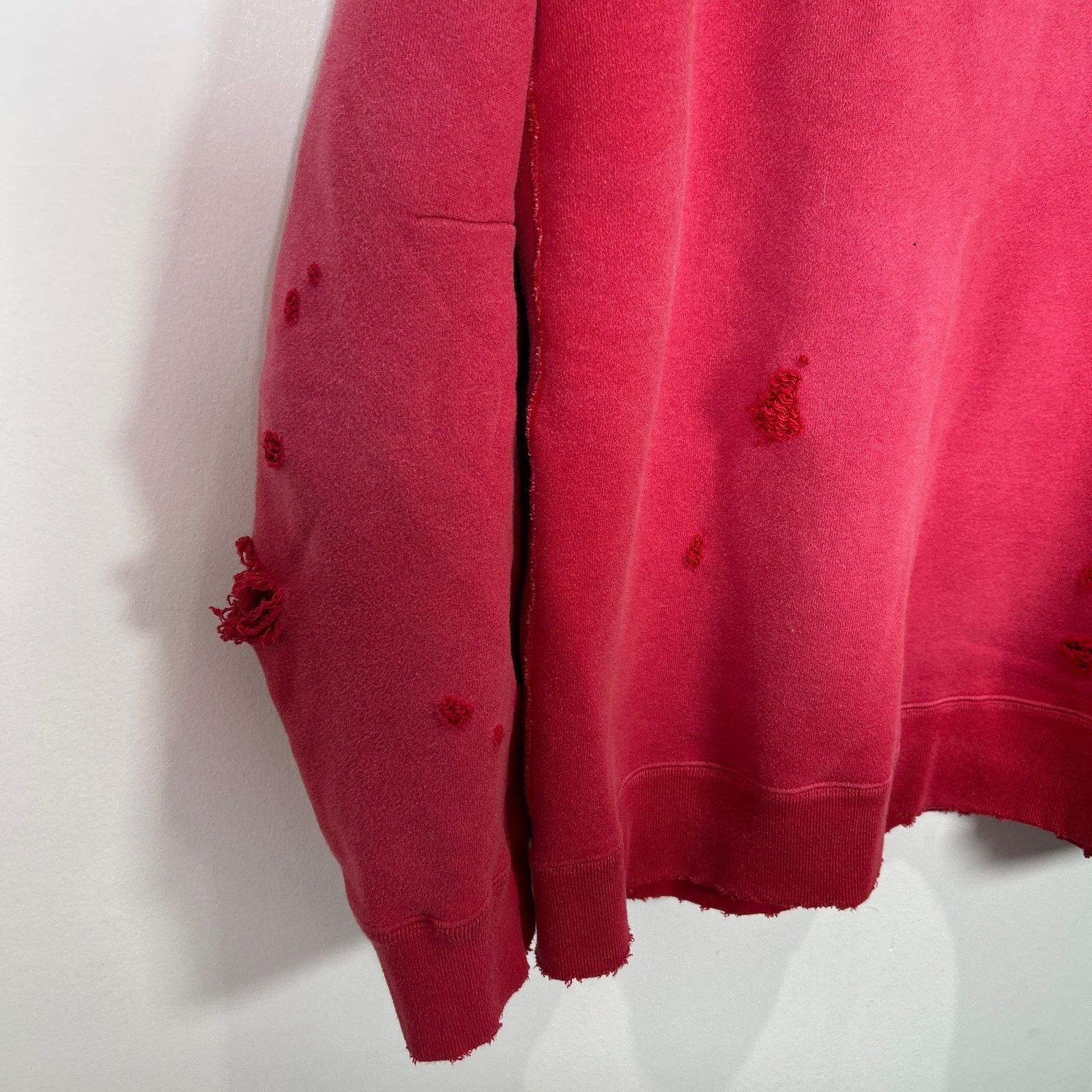 Needles Needles Distressed Red Crewneck Sweater Size L Size US L / EU 52-54 / 3 - 3 Thumbnail