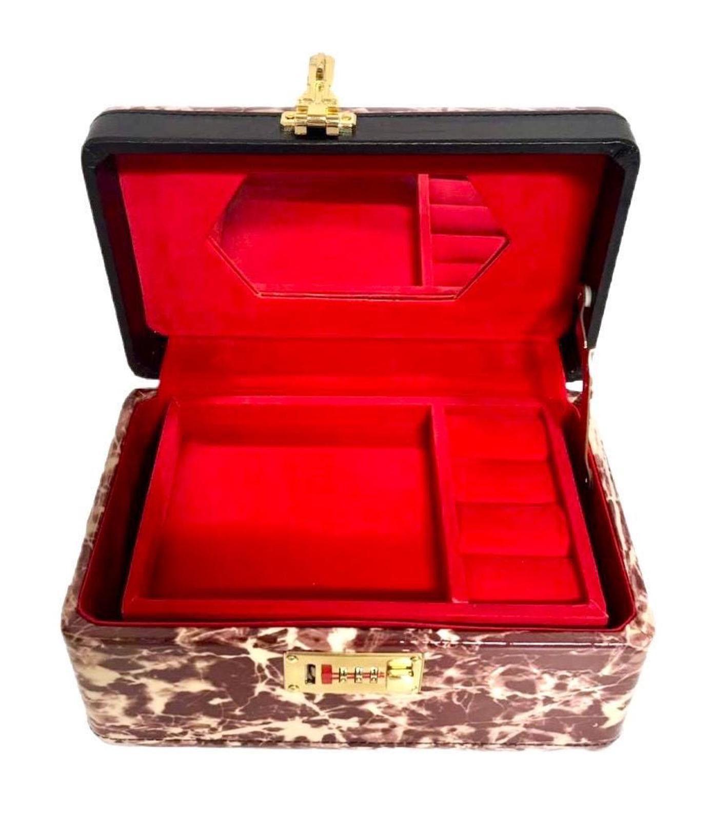 Other Jewelry Makeup Briefcase Box Brown Ivory Medium PU Leather Size ONE SIZE - 2 Thumbnail