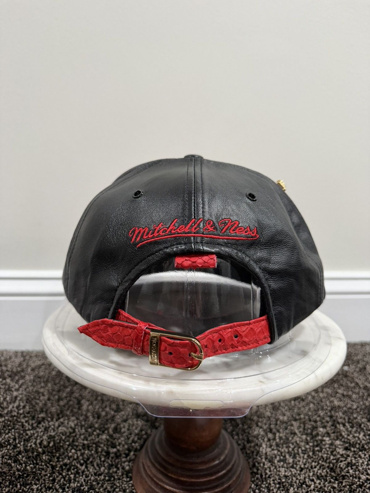 Just Don × Mitchell & Ness Just Don x Mitchell & Ness NBA Chicago Blackhawk Leather Hat Size ONE SIZE - 3 Thumbnail