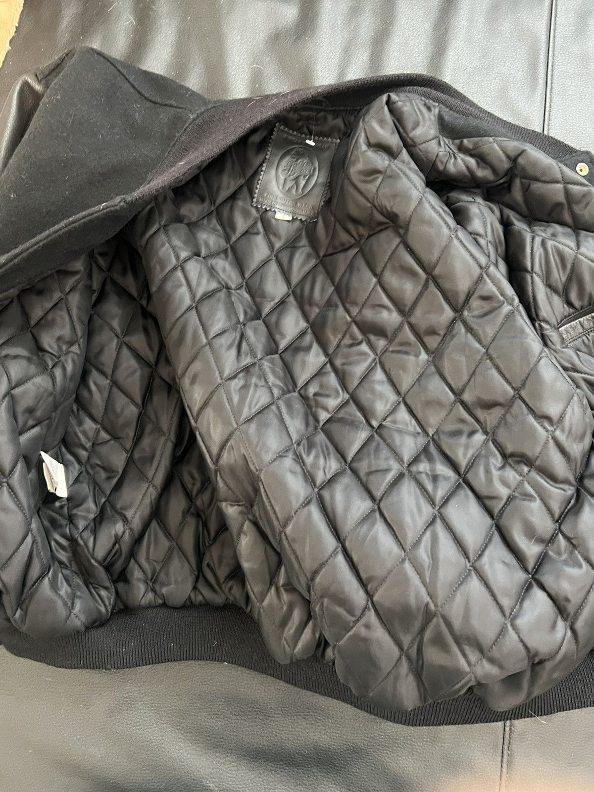 Golden Bear Golden Bear Wool & Leather Varsity Bomber Jacket Black mint Size US L / EU 52-54 / 3 - 8 Thumbnail