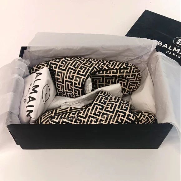 Balmain Balmain Mens Quilted Leather B-IT Monogram Sandals - EU42/9 Size US 9 / EU 42 - 13 Thumbnail