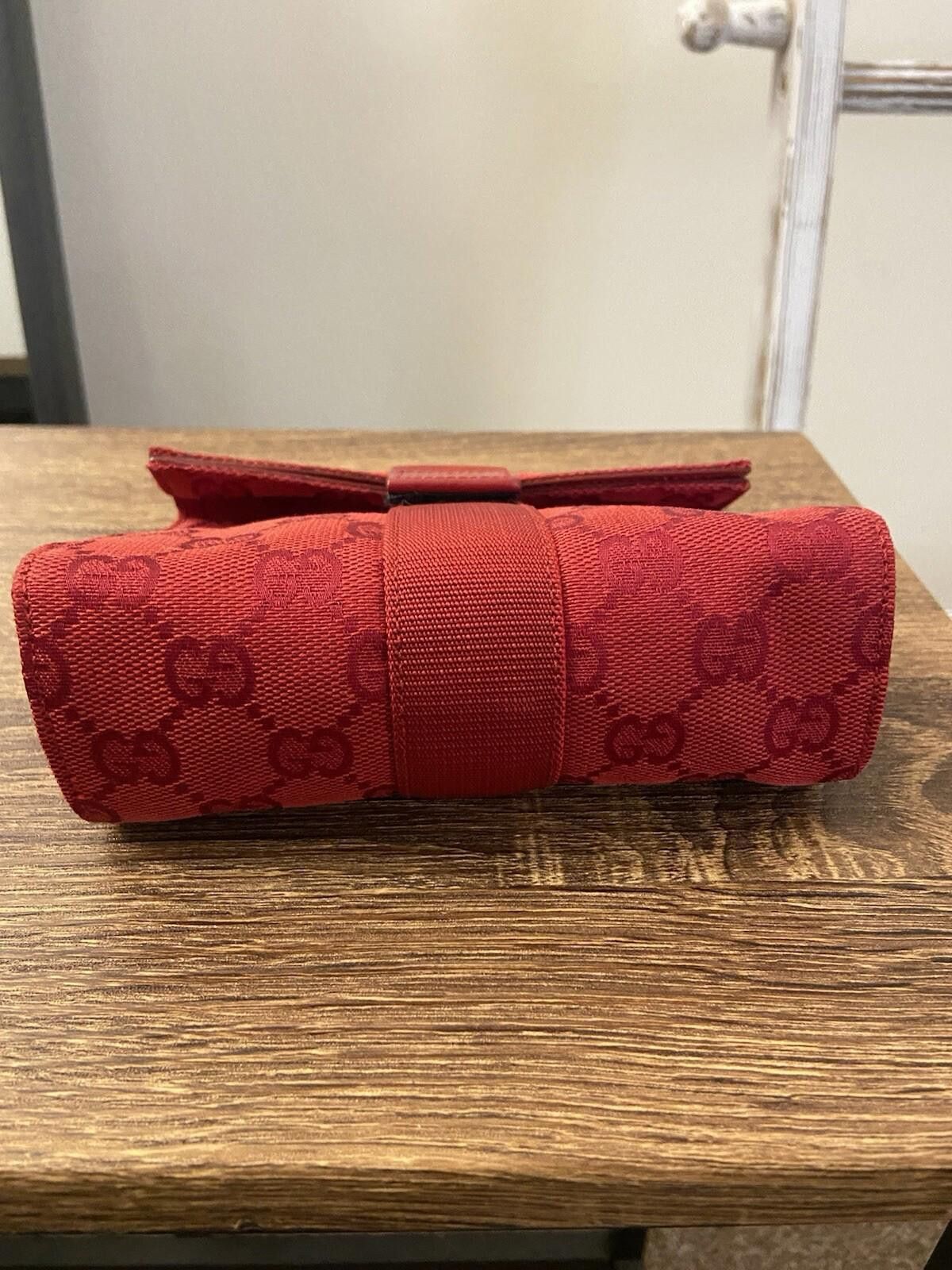 Gucci Gucci red sturdy canvas clutch pouch cosmetic bag, v good Size ONE SIZE - 4 Thumbnail