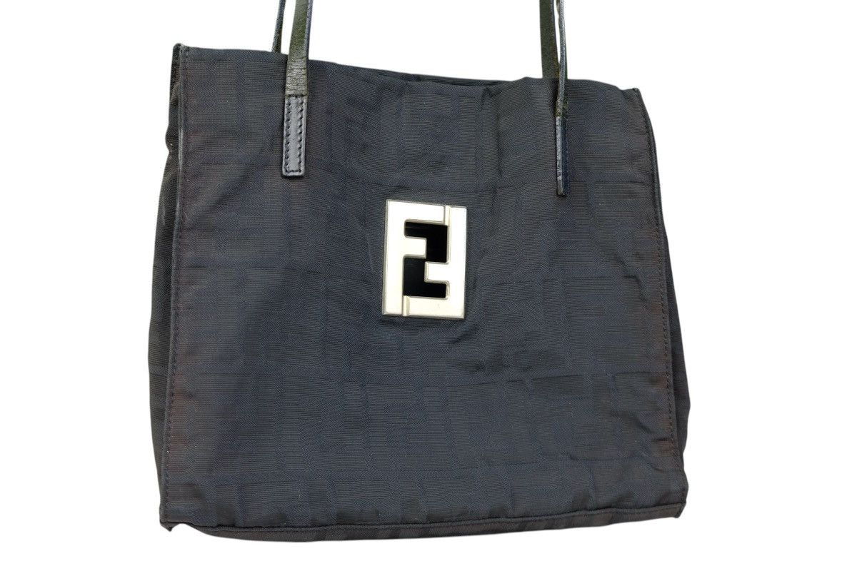 Fendi Authentic vintage Fendi zucca tote bag black nylon. Size ONE SIZE - 2 Thumbnail