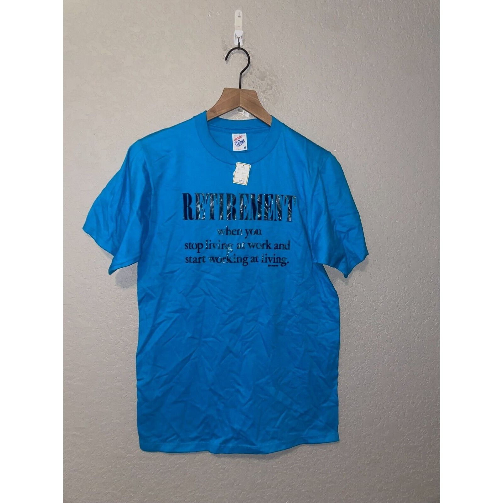 Jerzees Vintage Retirement Shirt Stop Living Work Tee 90s VTG M Size US M / EU 48-50 / 2 - 1 Thumbnail