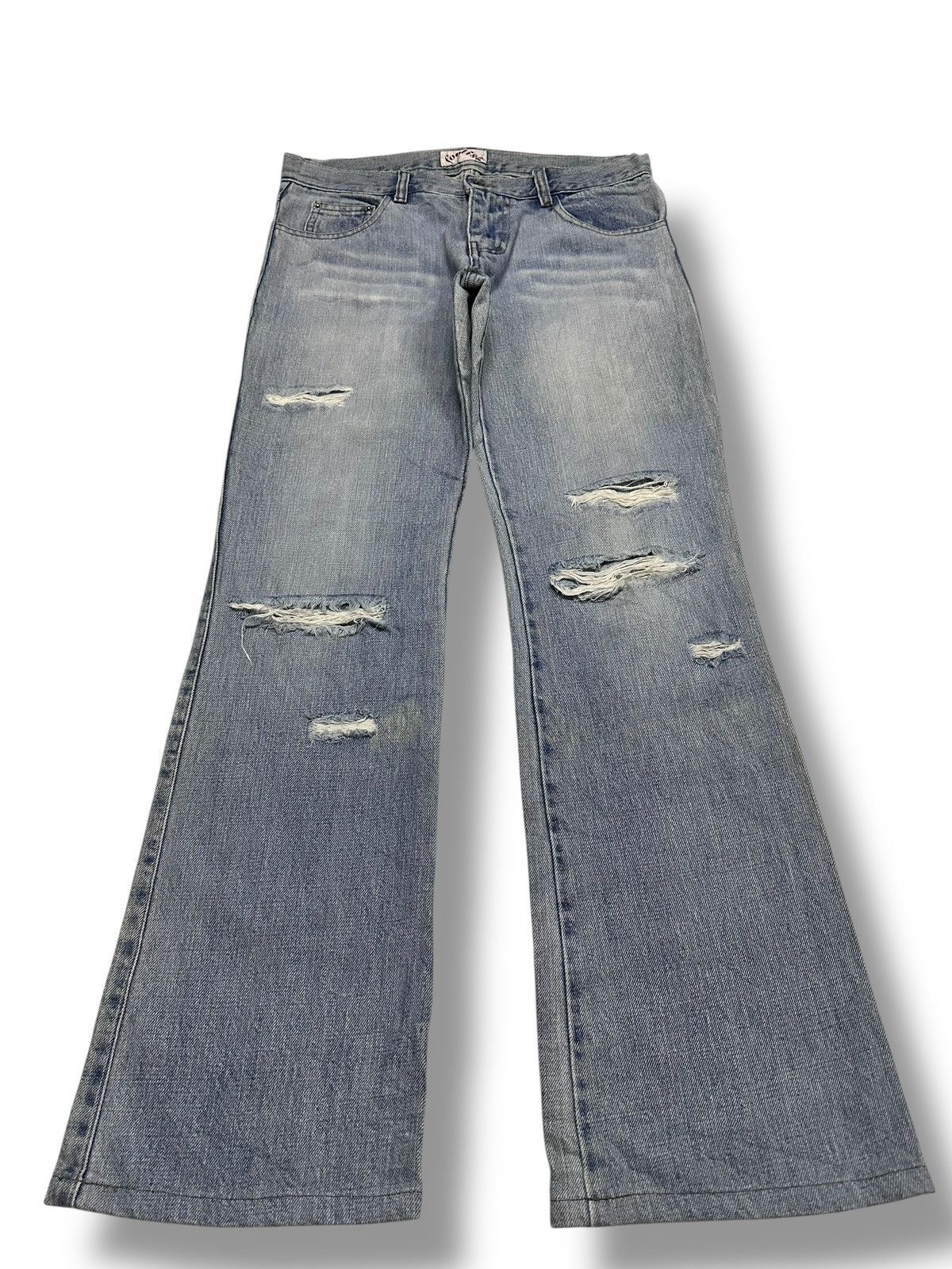 Japanese Brand Distressed Vintage Foolish Japan Jeans Wideleg Style Faded Size US 31 - 1 Thumbnail