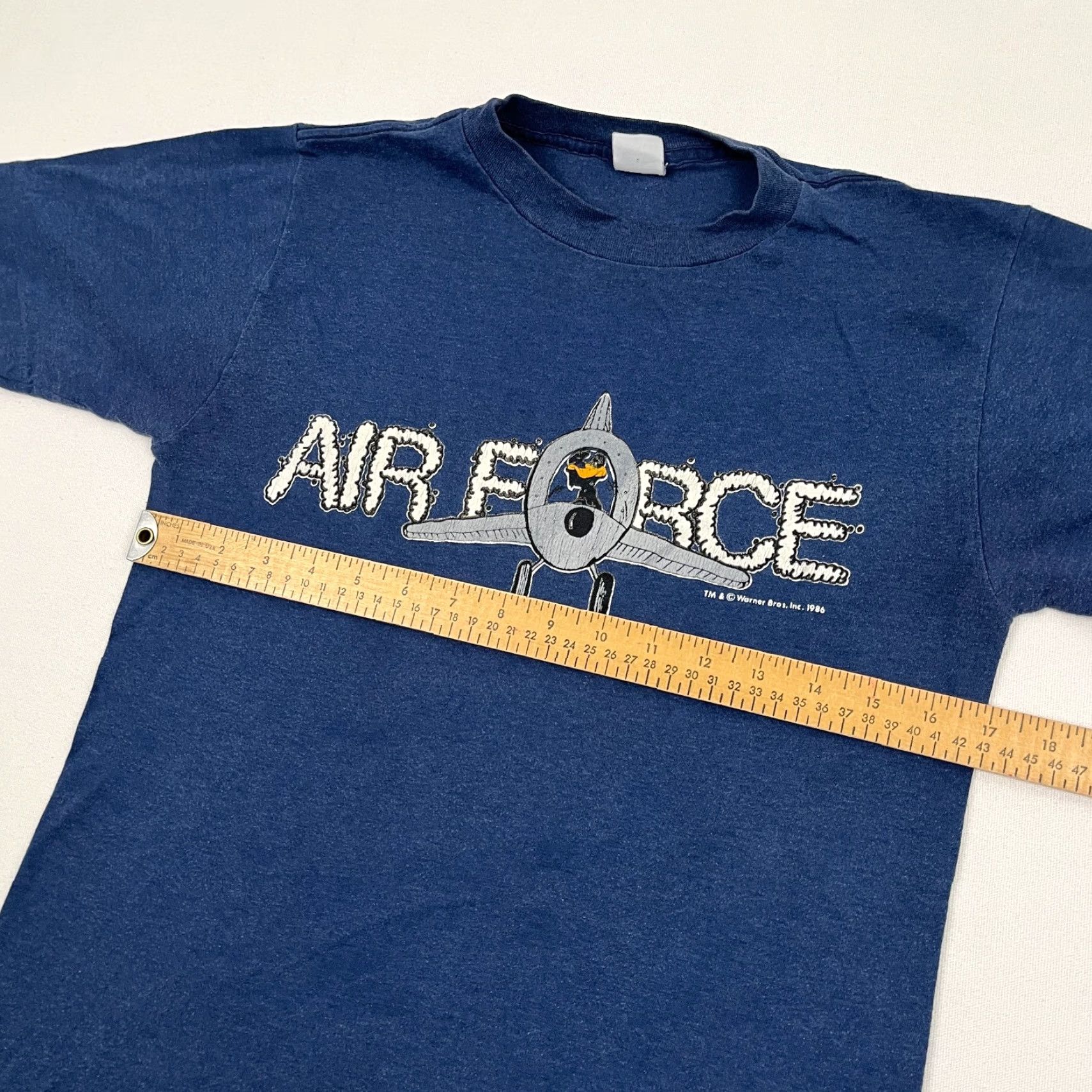 Vintage VTG 80s USAF Air Force Shirt Adult S Blue Warner Bros Daffy Duck Single Stitch Mens Short Sleeve Crew Neck Graphic Print Logo Classic 80s Size US S / EU 44-46 / 1 - 5 Thumbnail