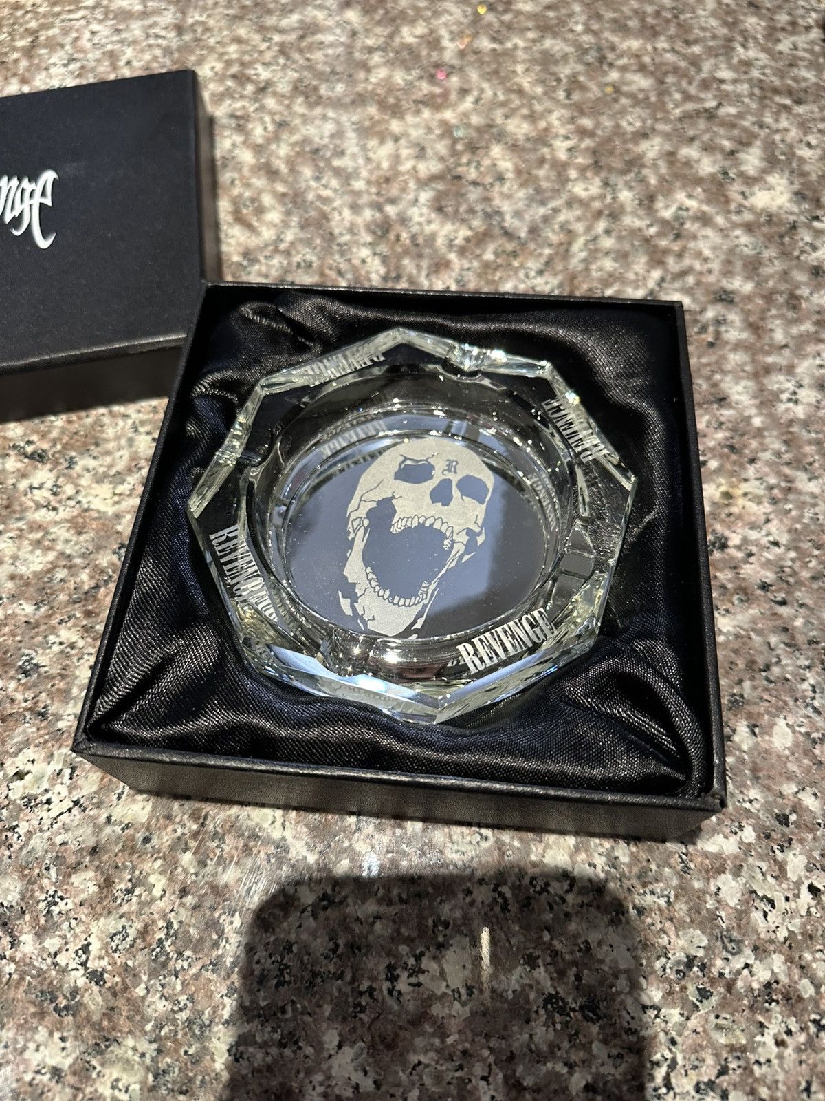 Revenge Skull Glass Ashtray White - Revenge Gallery Ash Tray Size ONE SIZE - 1 Thumbnail