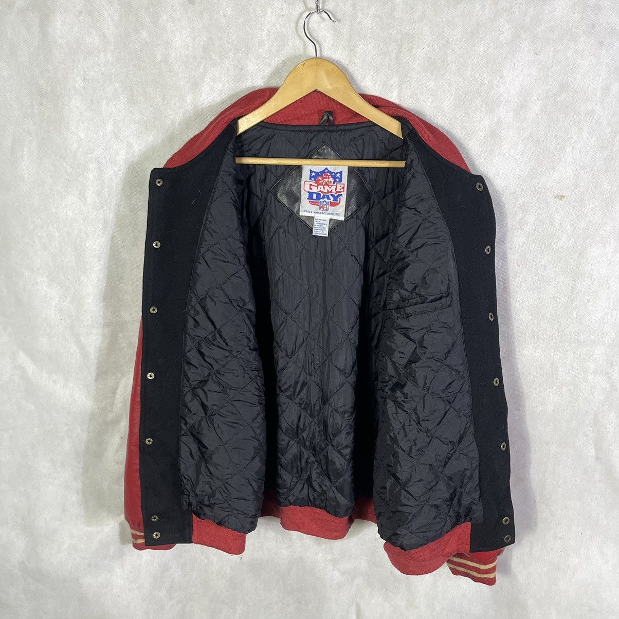 NFL Vintage SF 49ers NFL Embroidery Wool Varsity Leather Jacket Size US XXL / EU 58 / 5 - 3 Thumbnail