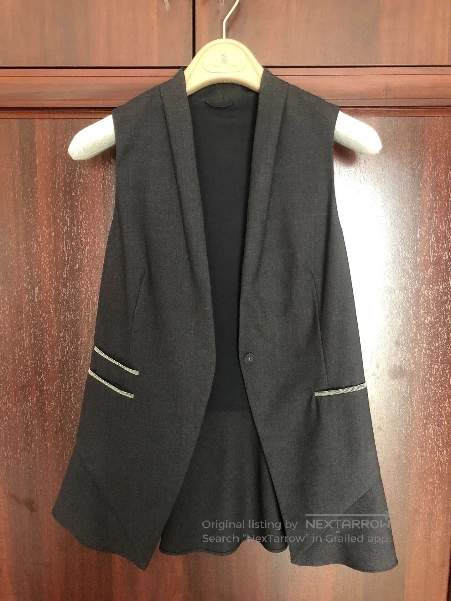 Brunello Cucinelli Brunello Cucinelli Beaded Wool Vest. Size US XS / EU 42 / 0 - 1 Thumbnail