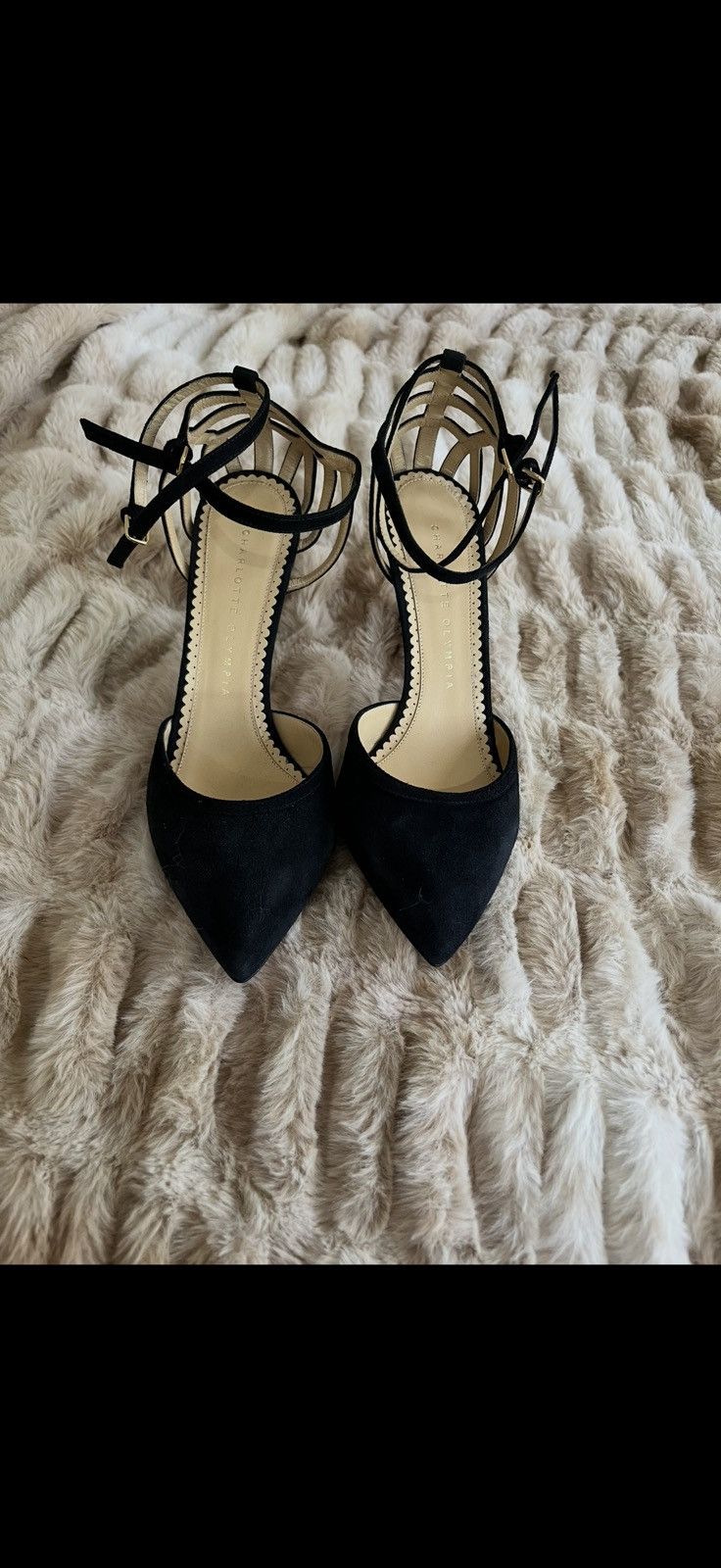 Charlotte Olympia Charlotte Olympia Black Suede Cage Heels Size US 6.5 / IT 36.5 - 5 Thumbnail
