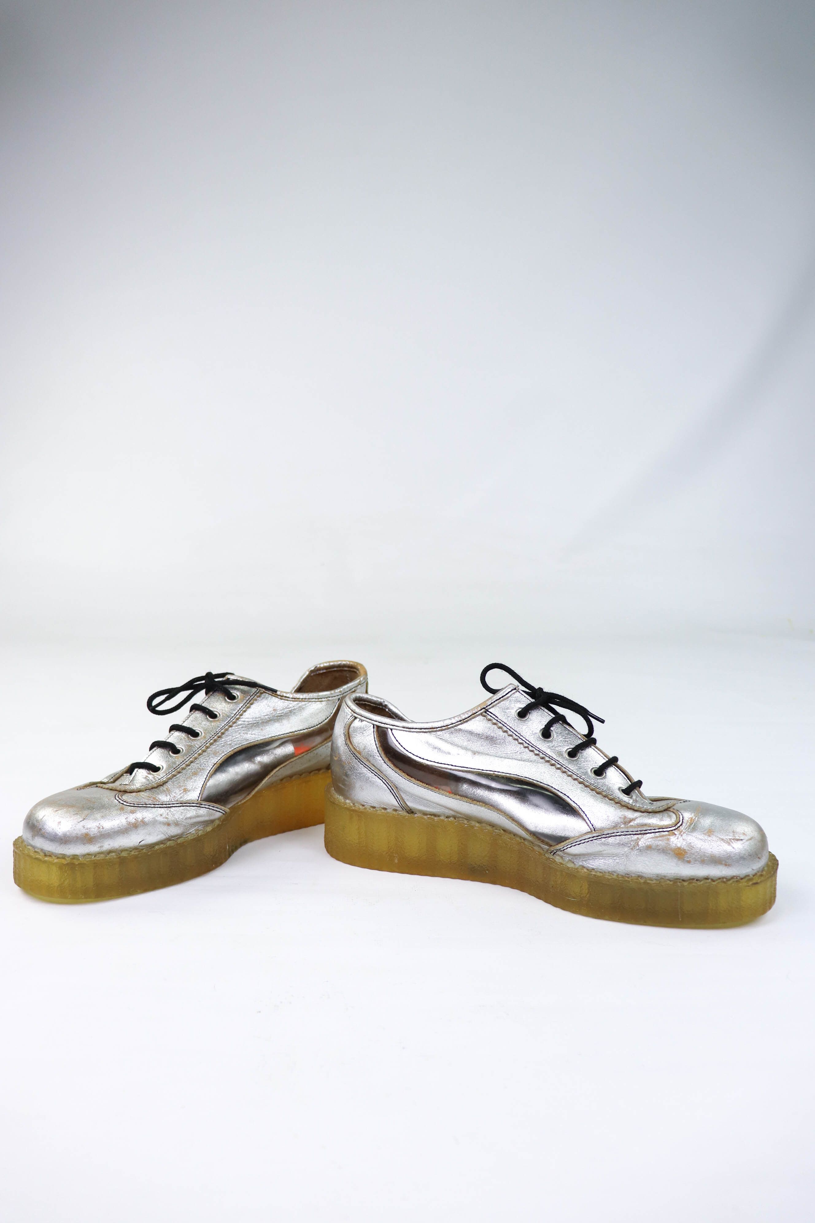 Other Red Or Dead Vintage Made in England Silver Leather Shoes Size US 9 / EU 42 - 7 Thumbnail