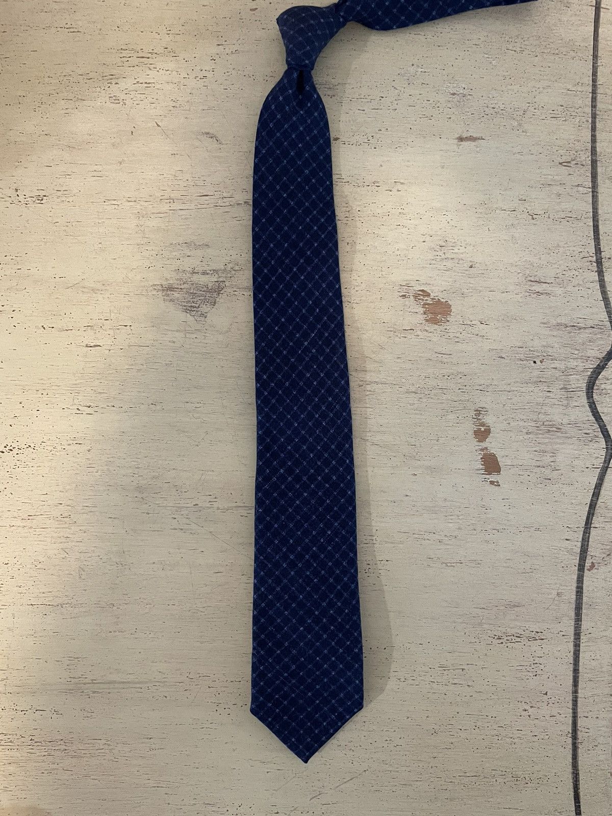 Ralph Lauren Black Label Check Print Wool-Silk Skinny Tie Size ONE SIZE - 2 Thumbnail