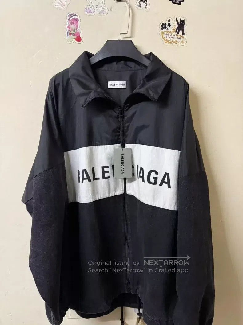 Balenciaga Logo Denim and Nylon Blended Jacket