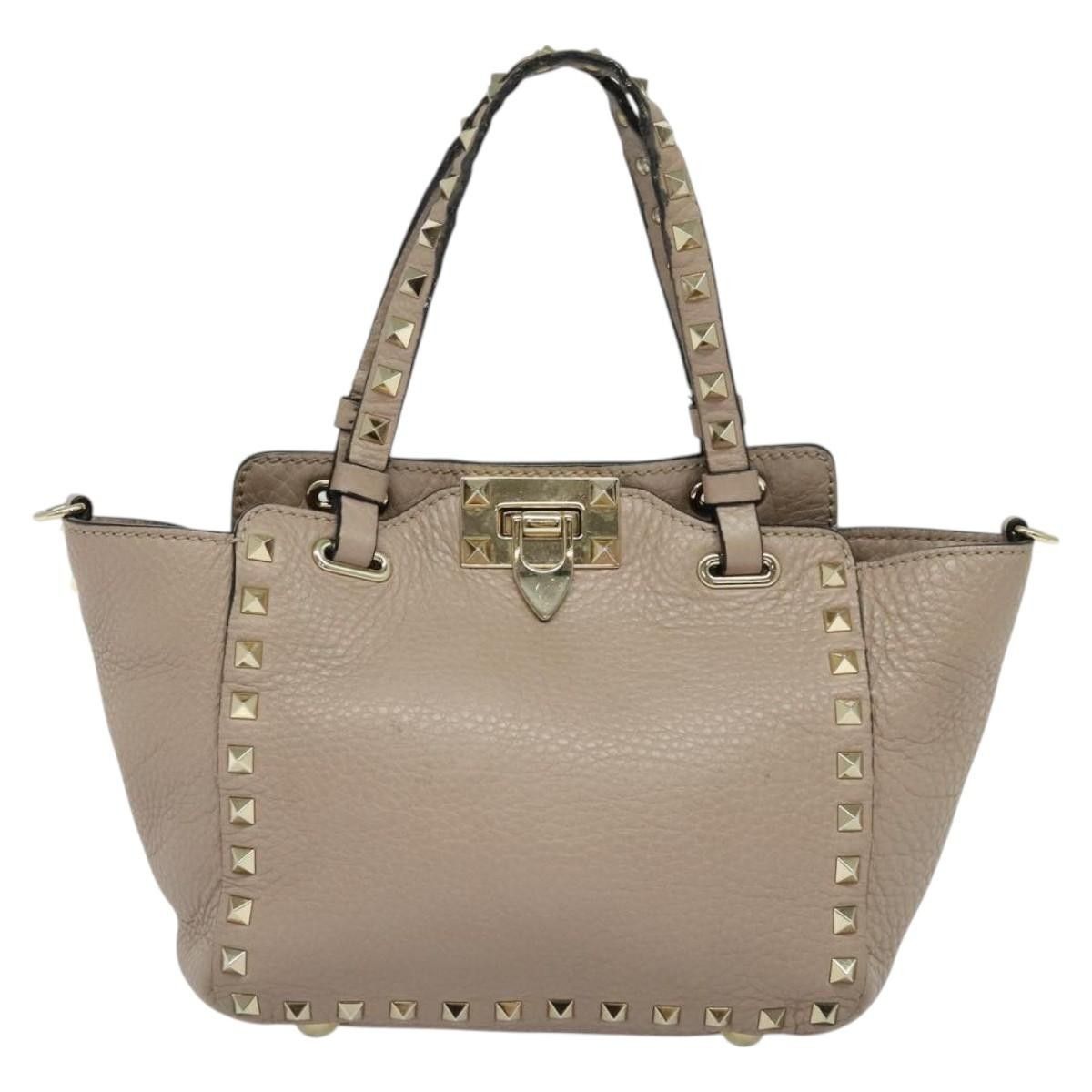 Valentino Valentino Garavani Rockstud Tote Pebbled Leather Size ONE SIZE - 1 Thumbnail