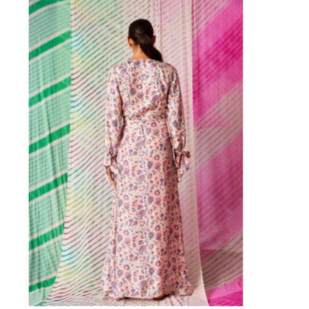 Designer Hannah Artwear Silk Luna Maxi Dress Pink Sz 0 NWT Size XS / US 0-2 / IT 36-38 - 2 Thumbnail