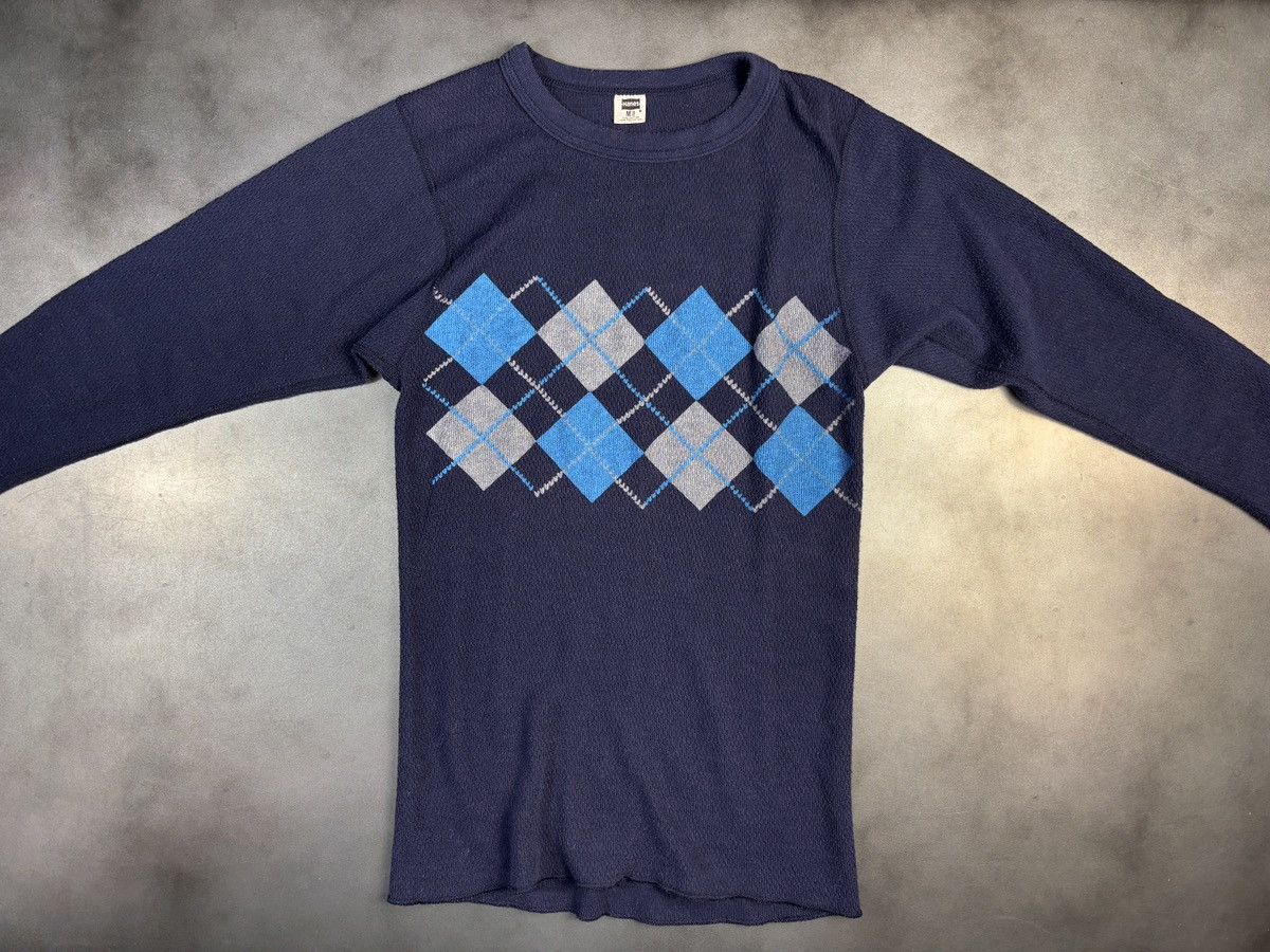 Hanes × Vintage 1970s Vintage Thermal Longsleeve Argyle Waffle Double Face S Size US S / EU 44-46 / 1 - 13 Thumbnail