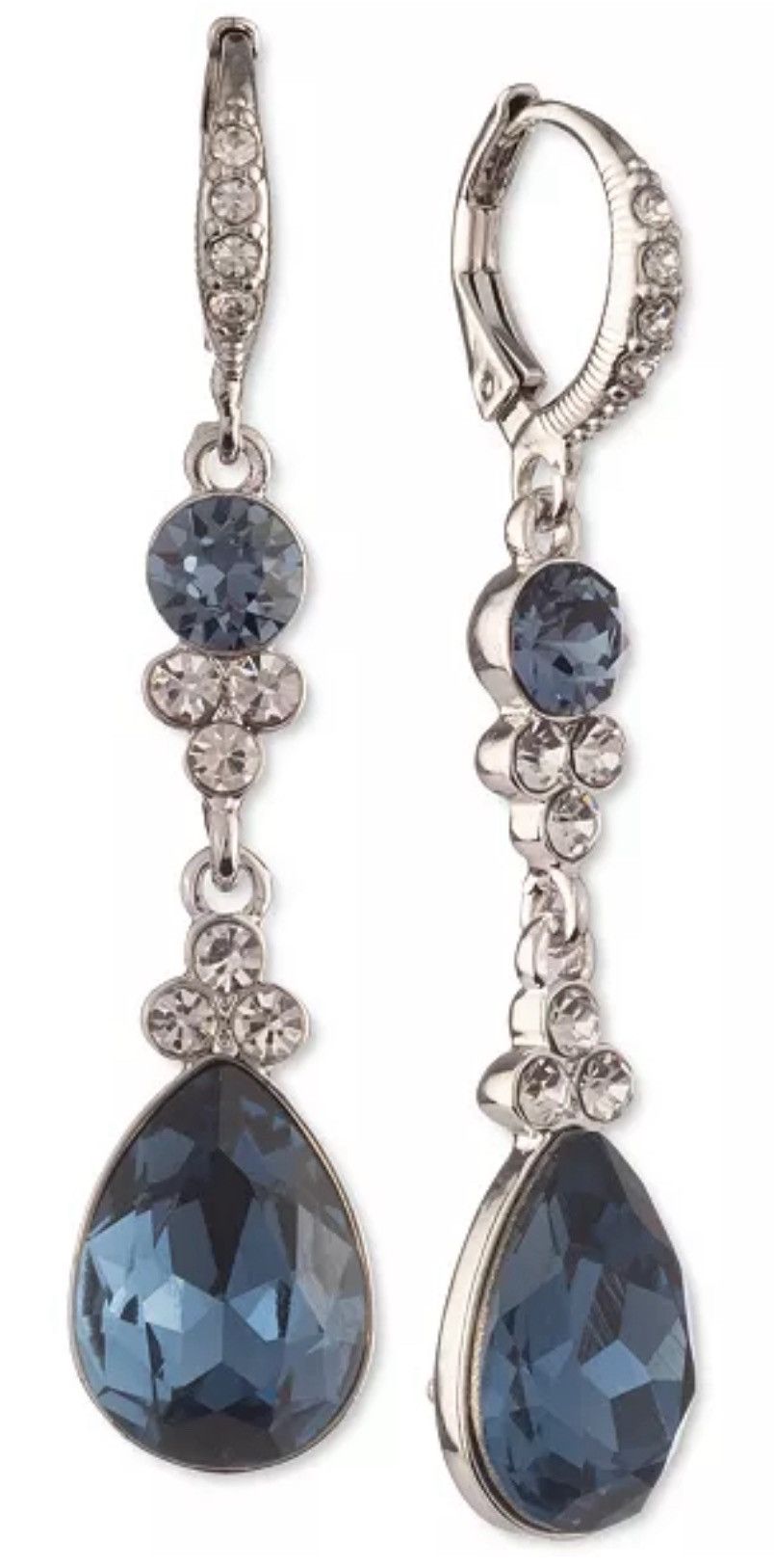 Givenchy Givenchy double-drop Crystal earrings, Rhodium Blue/Silver.. Size ONE SIZE - 21 Thumbnail