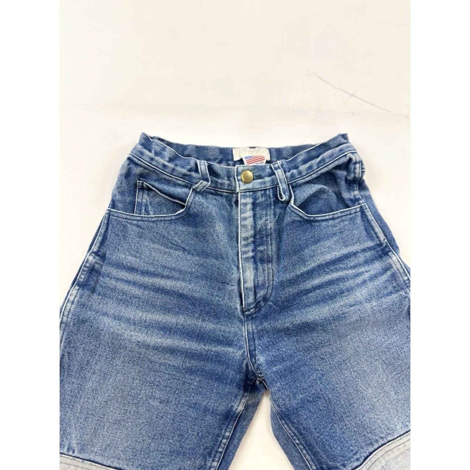 Doublet VINTAGE Carleen Jeans Women’s 00 Tag 2 Blue Two Toned Double Knee USA Denim High Rise Straight Jeans Women Blue USA 00 Carleen Size 24" / US 00 / IT 34 - 5 Thumbnail