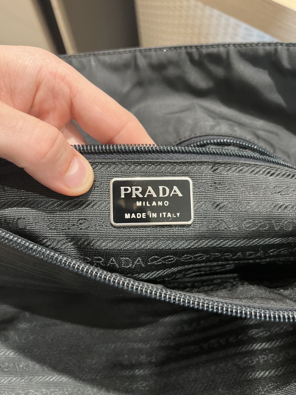 Vintage Prada nylon metal chain handbag tote bag milano