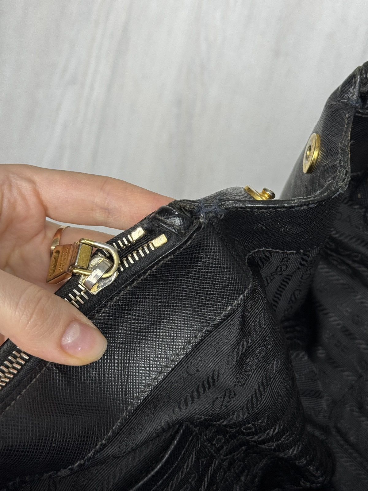 Prada Prada Black Saffiano Lux Leather Large Gardener's Tote Bag Size ONE SIZE - 19 Thumbnail