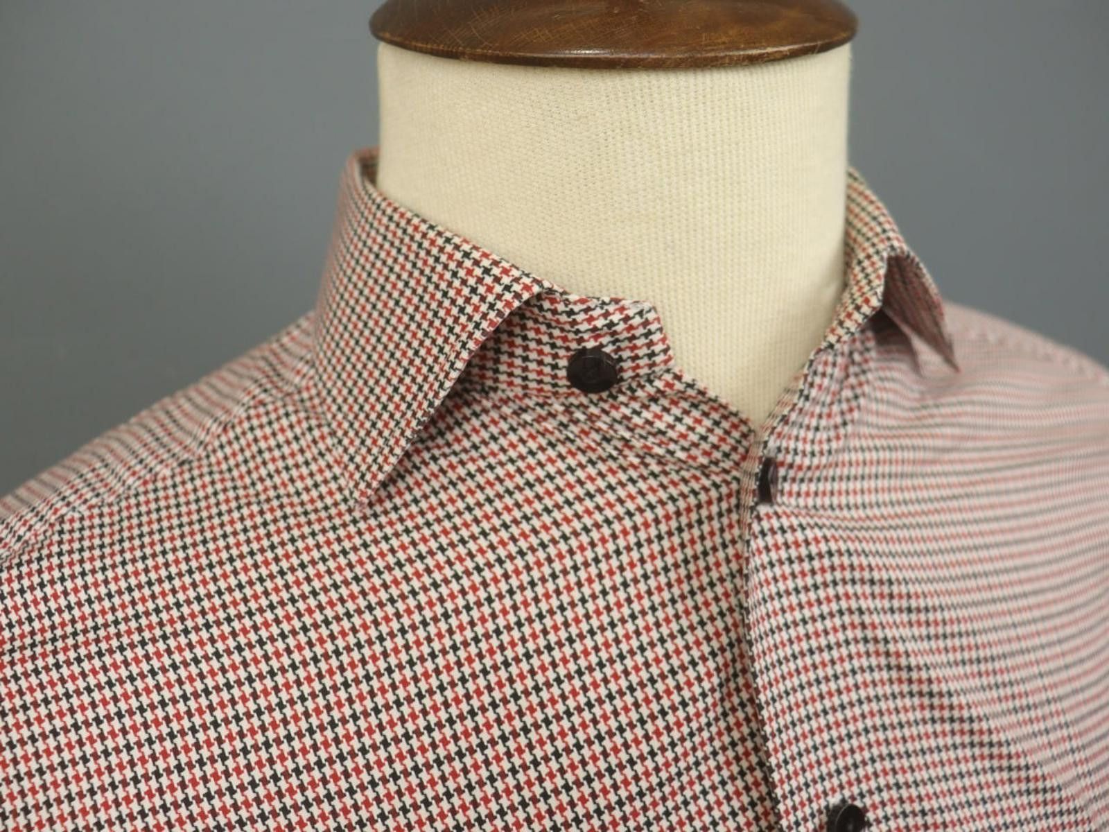 Eton Eton Multicolor Houndstooth Collared Dress Shirt Size 40 Size 38R - 4 Thumbnail