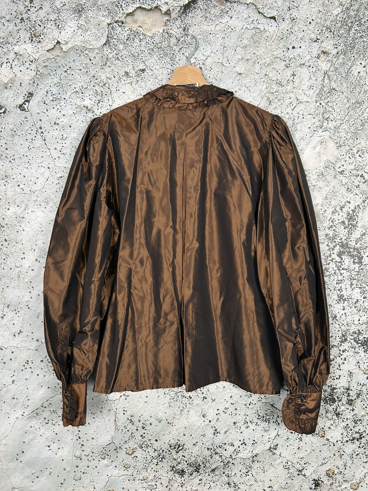 Escada × Vintage Vintage Escada Archive Cooper Silk Shirt Avant Garde Size L / US 10 / IT 46 - 4 Thumbnail