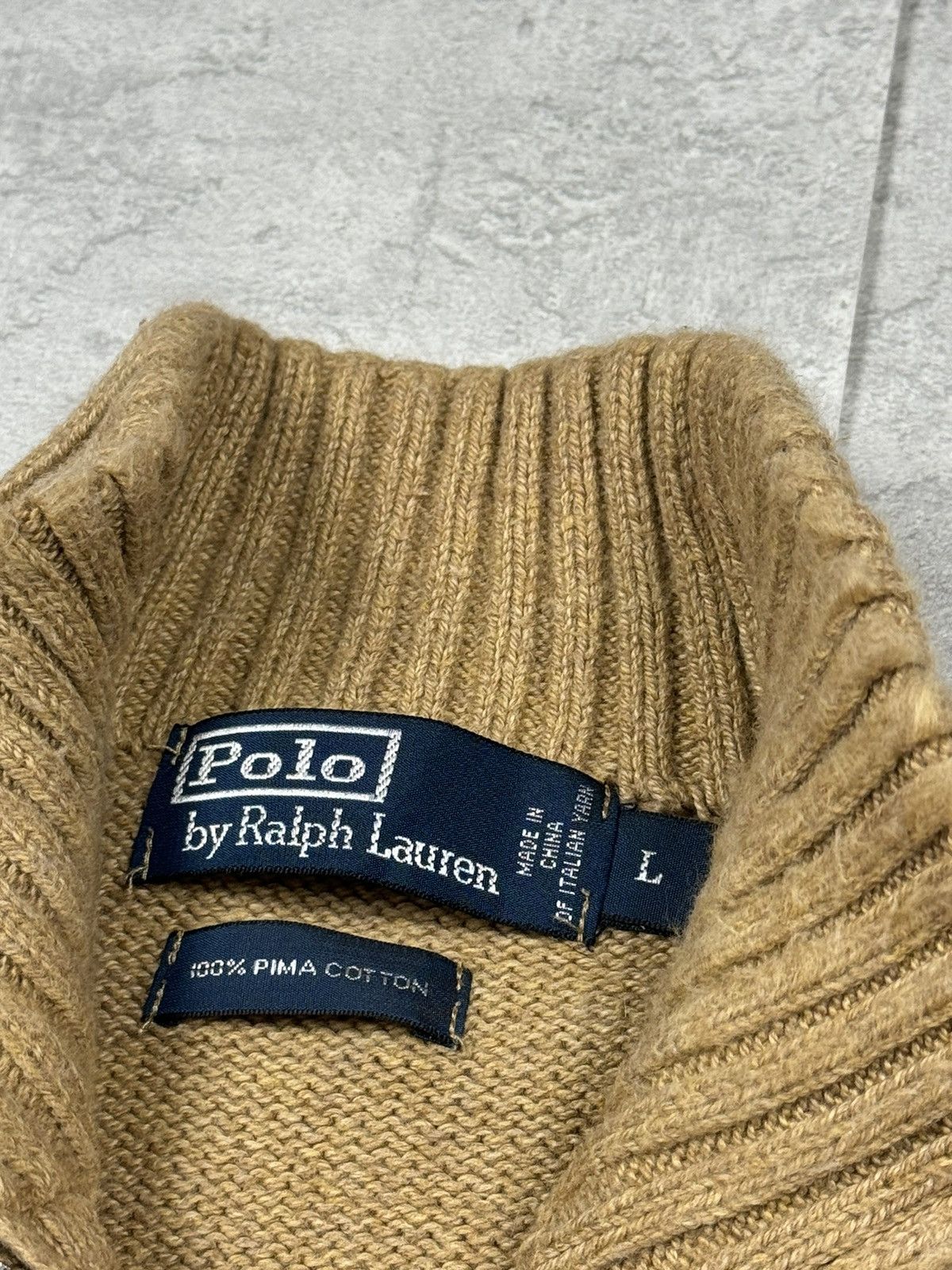 Polo Ralph Lauren Vintage Polo Ralph Lauren Y2K Beige Sweater 1/4 Zip Size L Size US L / EU 52-54 / 3 - 10 Thumbnail