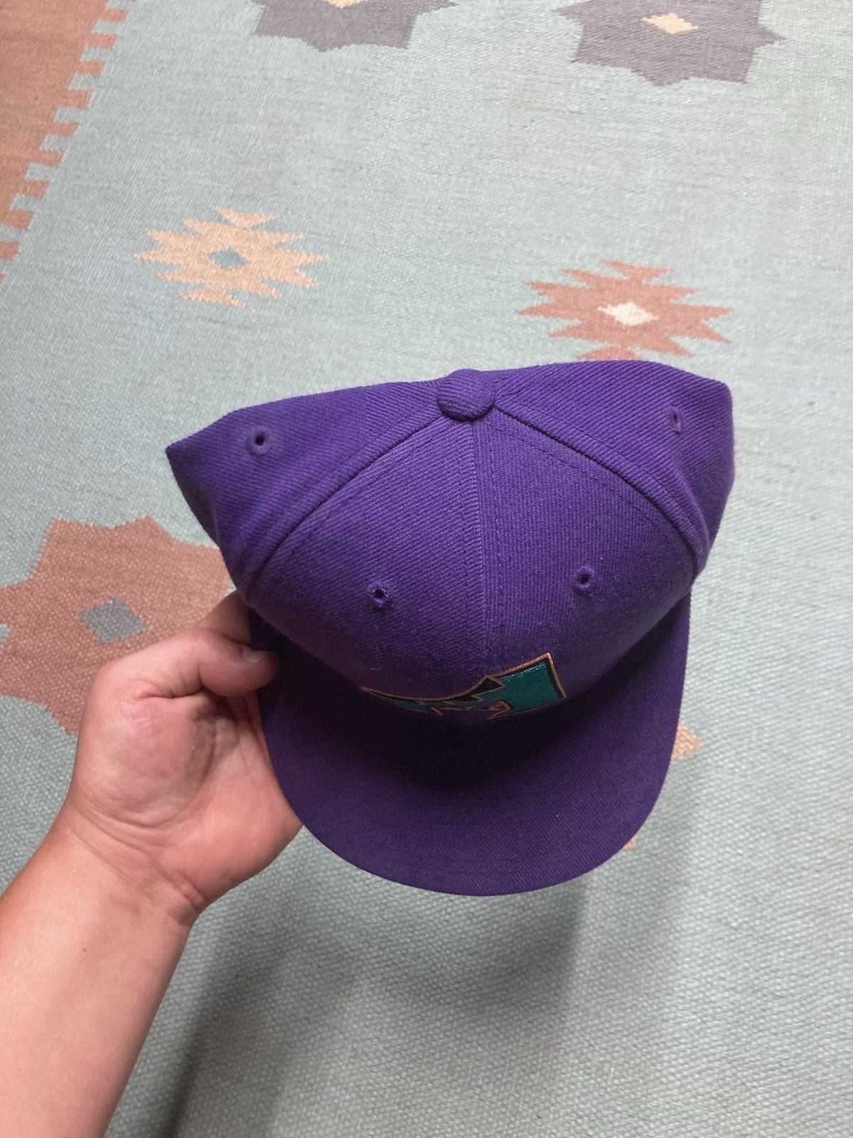 Vintage 90s SnapBack hat Arizona diamondbacks big logo wool blend Size ONE SIZE - 3 Thumbnail