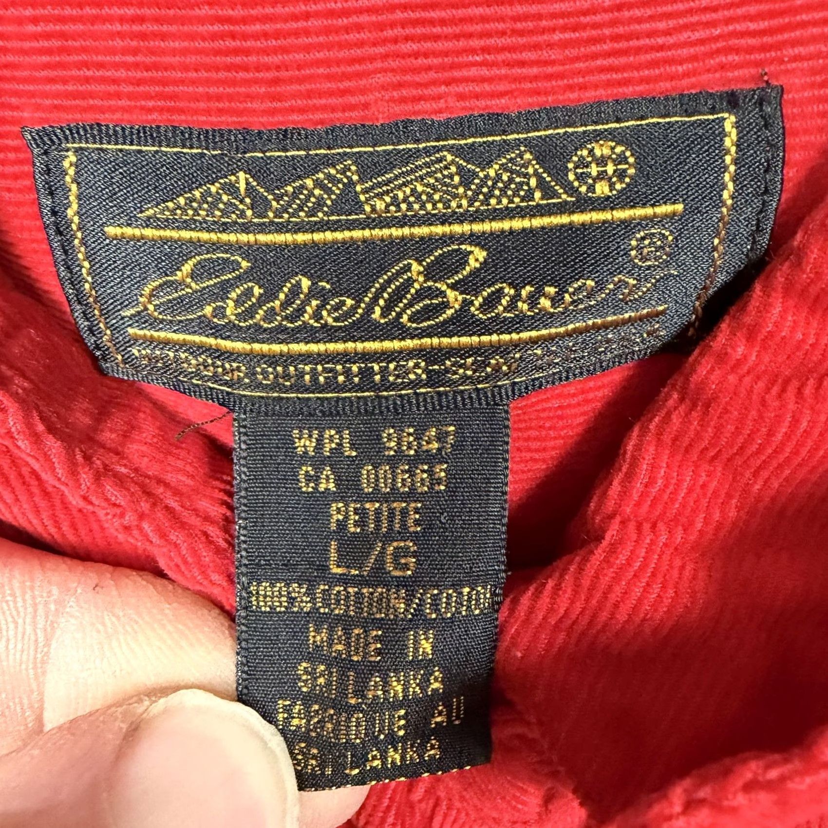 Eddie Bauer VINTAGE Eddie Bauer Shirt Dress Petite L Red Corduroy Midi Long Sleeve Collared 90s Holiday Casual Womens Size L / US 10 / IT 46 - 5 Thumbnail